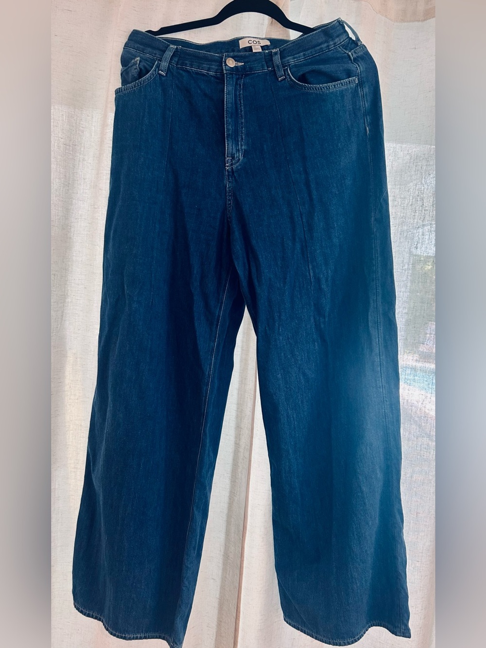 COS Women Dark Blue Relaxed Wide-Leg Jeans